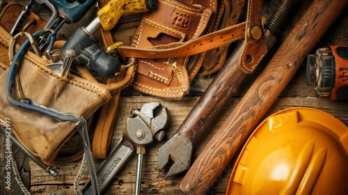 carpenter contractor image style for project collection page on a website, something like this tools and stuff photo
