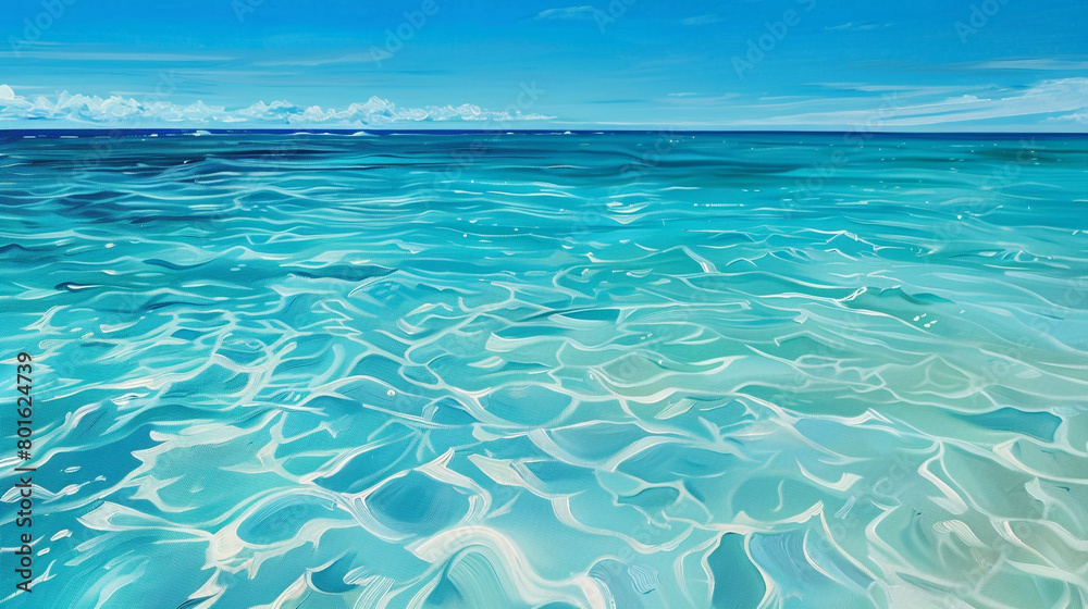 blue ocean above surface background