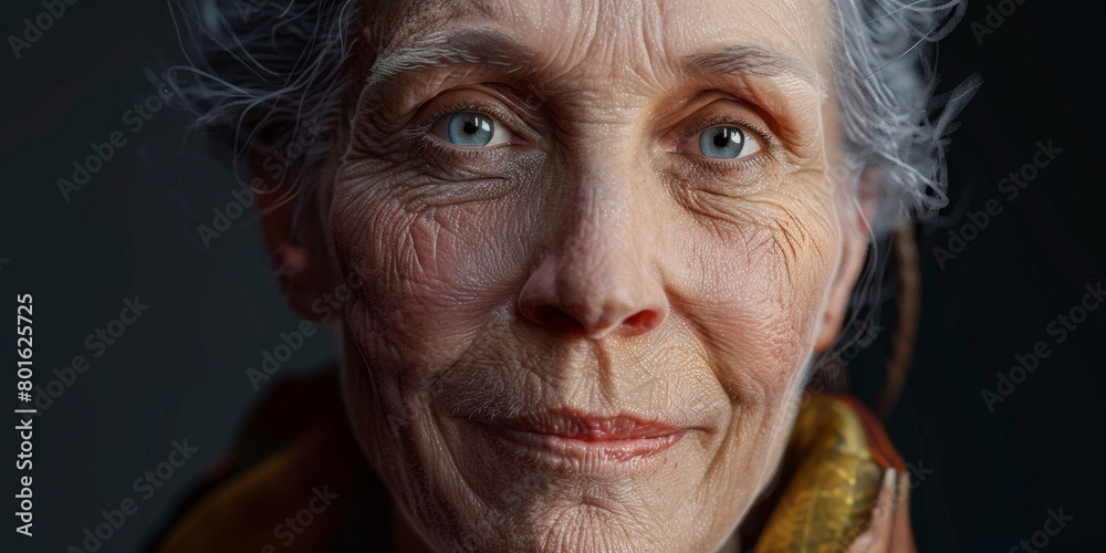 eldery woman   close-up portrait  Generative AI