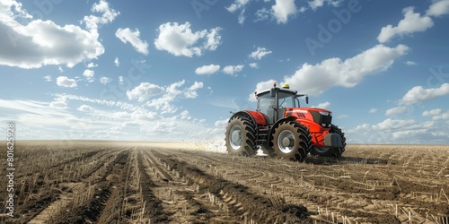 agricultural tractor working in the field Generative AI