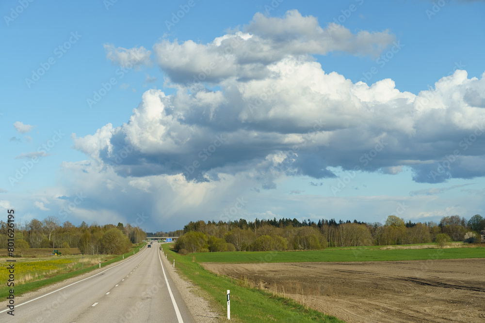 Endless Road Under Dynamic Cloud Formation Endless Road Under Dynamic Cloud Formation