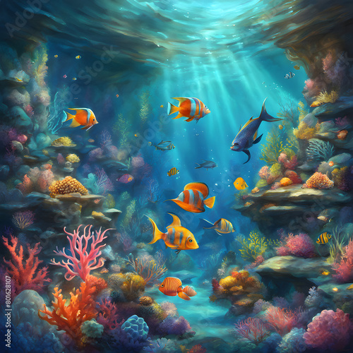 Whimsical Underwater Scene