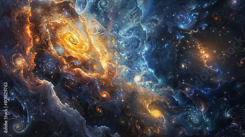 Galactic Tessellations Cosmic Artistry Unveiled © Digital