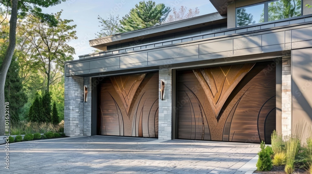 Modern garage door with a creative design