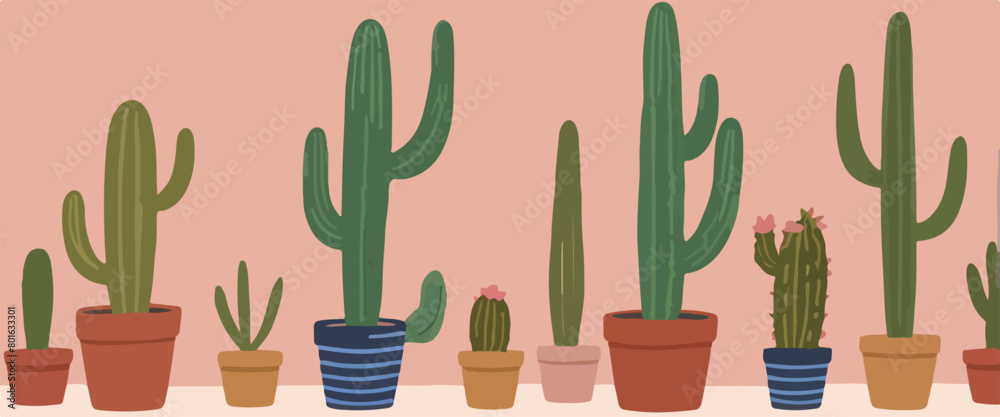 Vector Illustration of Amazing Cactus Plants. Vector Illustration of Amazing Cactus Plants.
