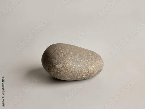 Smooth river stone on neutral background