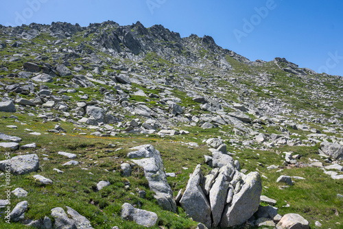 Landscape of Rila Mountain near Kalin peaks, Bulgaria photo