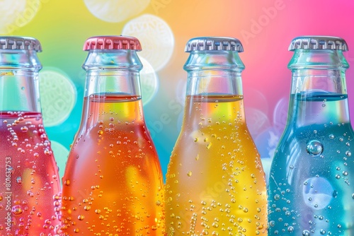 Colorful Fizzy Beverage Bottles