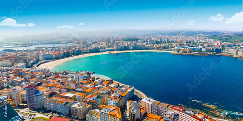 Panoramic view of the city of A Coruna. Galicia, Spain photo