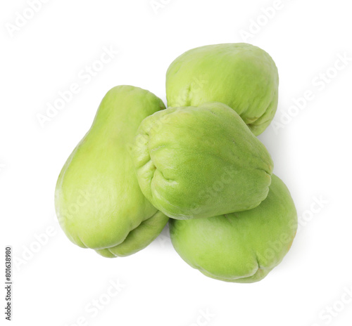 Wallpaper Mural Many fresh green chayote isolated on white, top view Torontodigital.ca