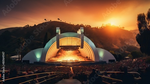 depiction of the hollywood bowl in los angeles