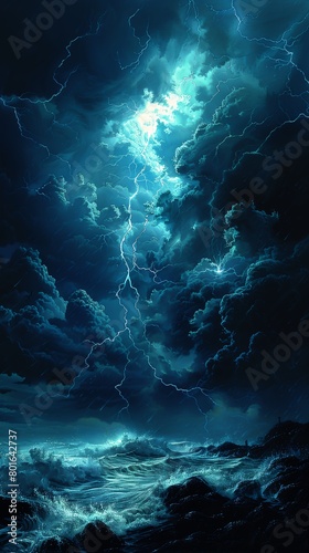 closeup lightning sky mellow blue lighting cavern trireme gorgeous