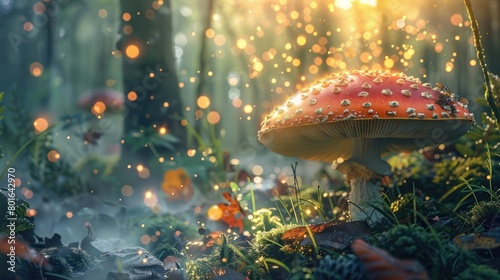 Mushroom Wallpaper ,Fantasy Wallpaper, 4K, Mushroom Light, Fantasy Mushroom, Jungle, Forest Mushroom, Jungle Background,
