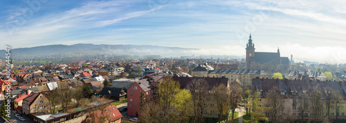Panoramic view of the rooftops of Nowy Targ photo