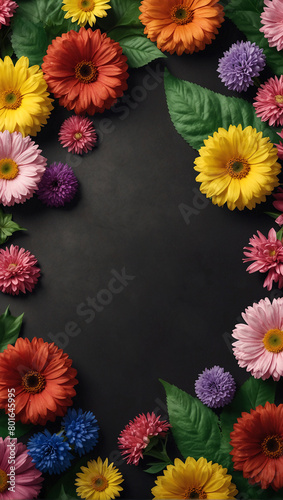 Colorful flowers spring sale discount banner or social media post template
