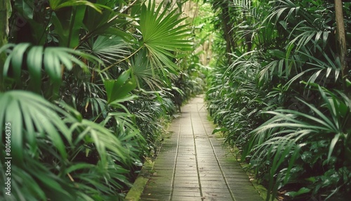 tall plants surrounding a narrow path in a jungle