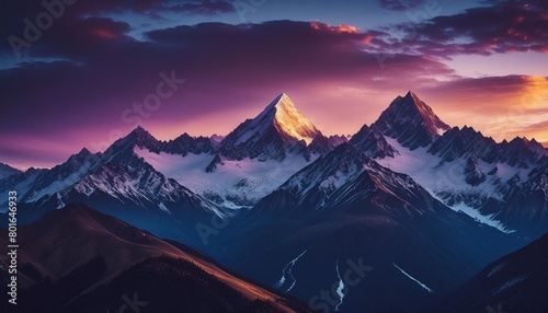 extravagant mountains by night tones