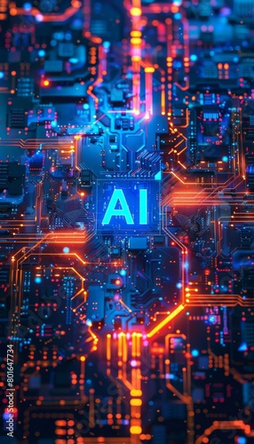 Advanced AI Technology Circuit Board Concept