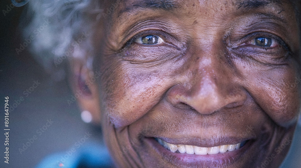 Close-Up Smiling Detailed Middle-Aged 50 to 60 Year Old Woman Black or African American Close-Up Smiling Detailed Middle-Aged 50 to 60 Year Old Woman Black or African American