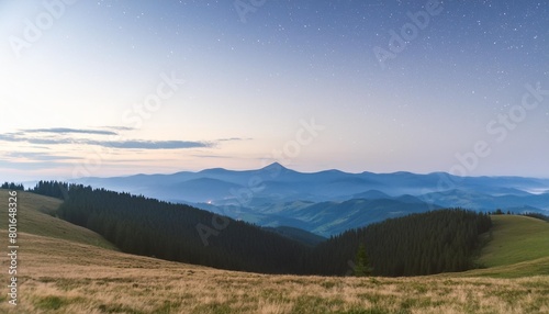 big mountains over the horizon at night