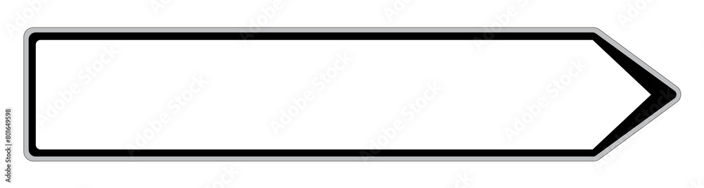 Panneau de direction long, vierge pour texte libre. Panneau de direction long, vierge pour texte libre.