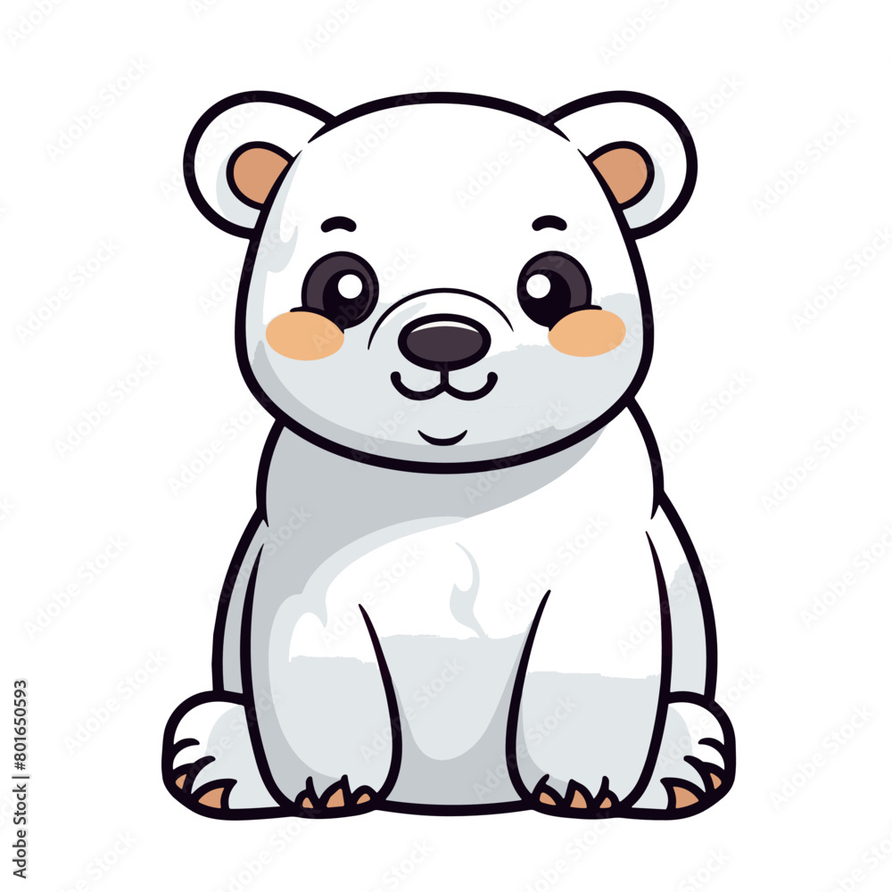 Fototapeta premium Polar bear cute cartoon vector illustration graphic design vector illustration graphic design