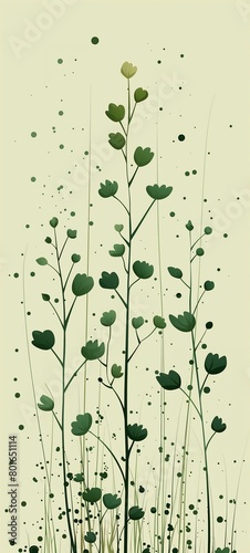 plant leaves grass vector design buttercups white green colors hanging scroll clover sparse floating particles nothofagus photo