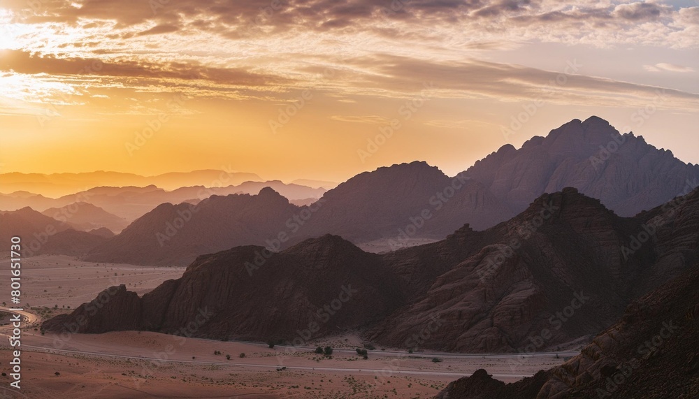 mountains in the desert in saudi arabia taken in january 2022