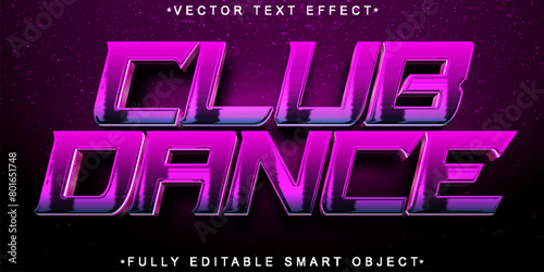 Purple Shiny Club Dance Vector Fully Editable Smart Object Text Effect