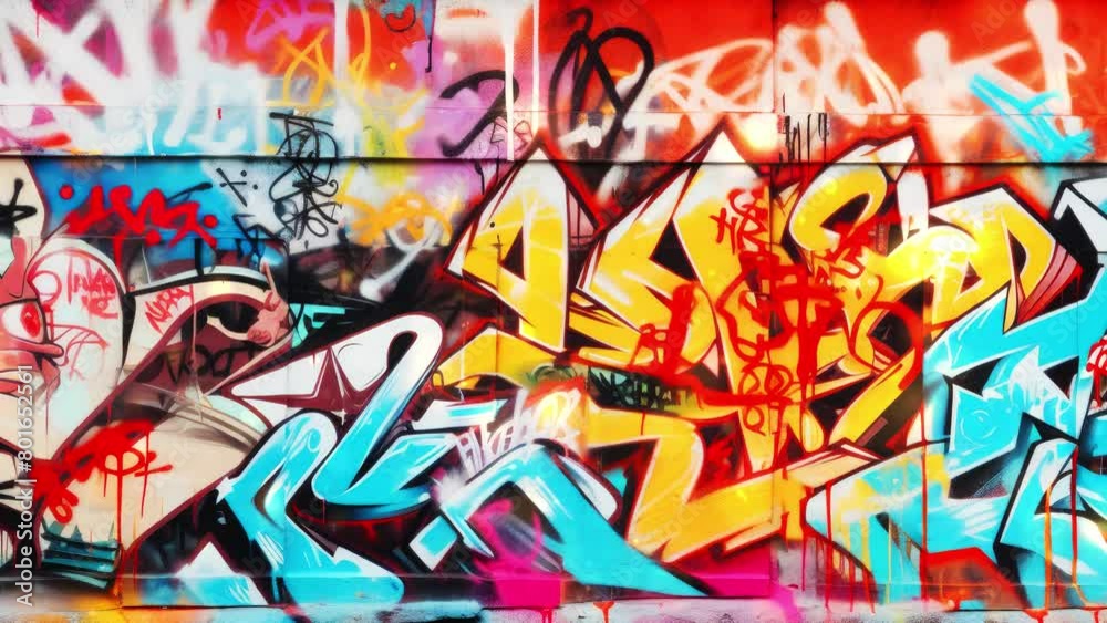 colorful graffiti on the wall