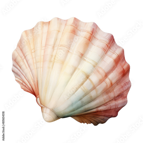 Seashell Isolated Detailed Watercolor Hand Drawn Painting Illustration