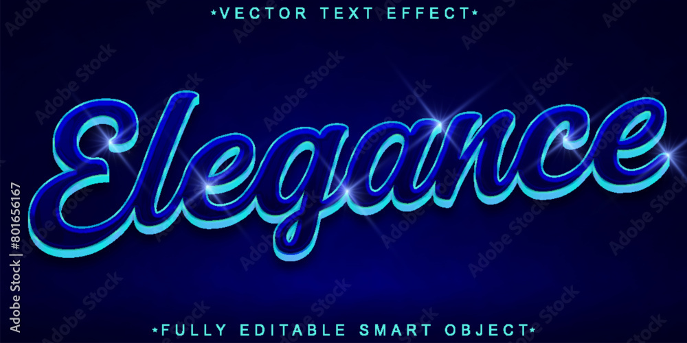 Blue Luxury Shiny Elegance Vector Fully Editable Smart Object Text Effect