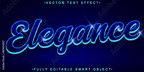 Blue Luxury Shiny Elegance Vector Fully Editable Smart Object Text Effect