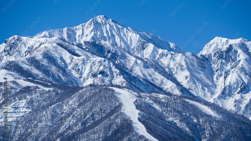 冠雪の北アルプス　長野県白馬村　