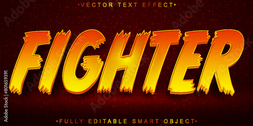 Orange Fighter Vector Fully Editable Smart Object Text Effect