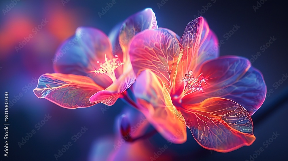 Abstract art with a focus on the striking contrast of neon floral designs, captured in vivid detail. Abstract art with a focus on the striking contrast of neon floral designs, captured in vivid detail.