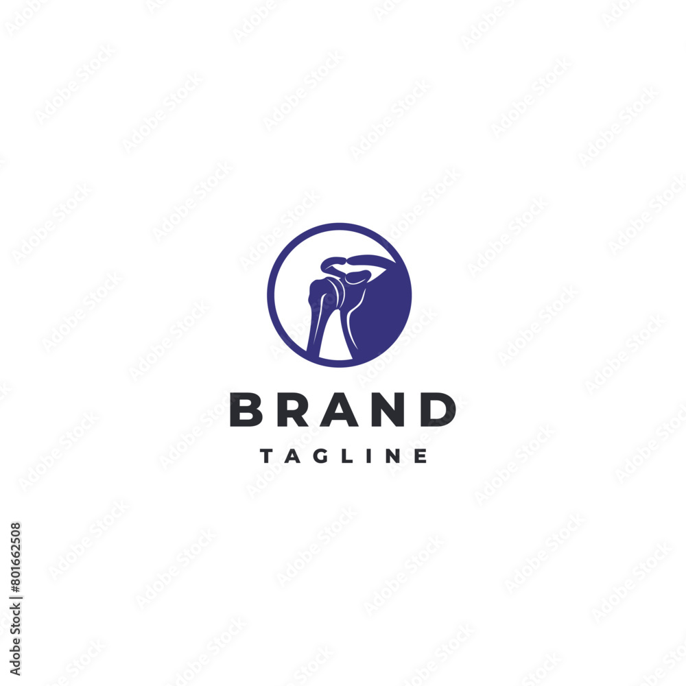 Strong Orthopedic Shoulder Surgeon Logo Design. Shoulder Bones In Circle Symbol Of Health Logo Design.