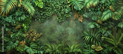 tropical plants wall in green tropical plants foliage