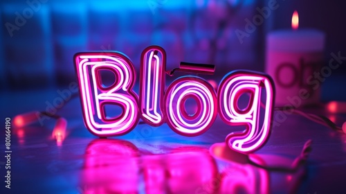 The word Blog created in Neon Calligraphy.