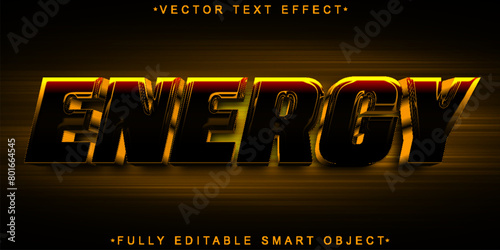 Yellow Orange Darken Energy Vector Fully Editable Smart Object Text Effect