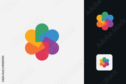 Abstract colorful circle logo design vector template