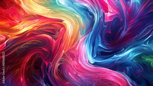 vibrant multicolored abstract swirls of paint  digital art background for creative design