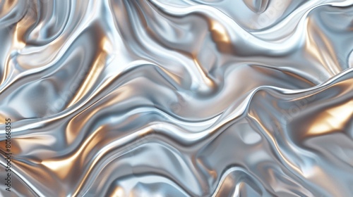 Abstract silver foil texture, liquid Metallic background