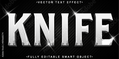 Silver Knife Vector Fully Editable Smart Object Text Effect