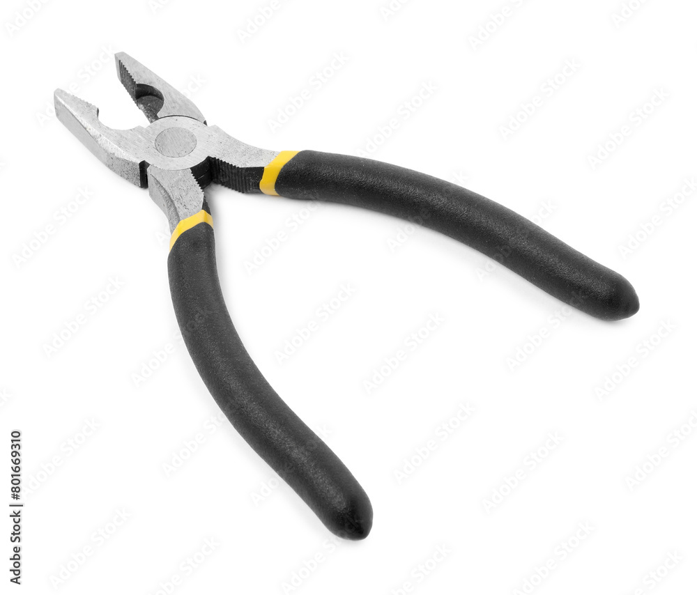 New combination pliers isolated on white. Construction tool New combination pliers isolated on white. Construction tool