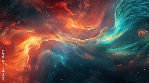 Fototapeta Naklejka Na Ścianę i Meble -  abstract colorful nebula swirl in deep space universe