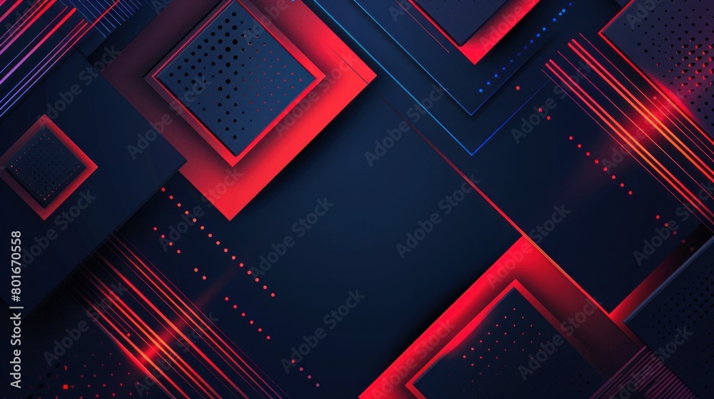 red blue techno abstract background overlap layer on dark space with rhombus decoration. Modern graphic design element motion style concept for banner