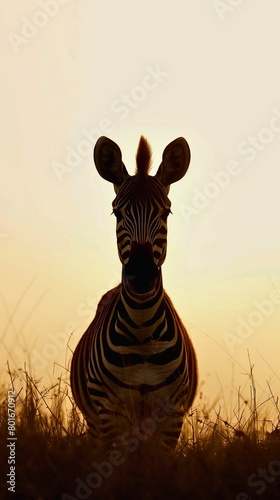 A silhouette of a zebra against a white background