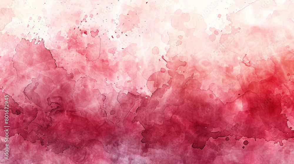 Fototapeta premium Playful Watercolor Border: Cherry Red and Blush Pink Abstract with Copy Space