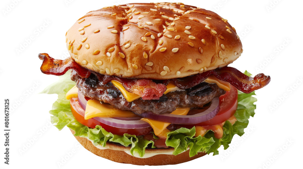 Cheese bacon burger with lettuce Cheese bacon burger with lettuce